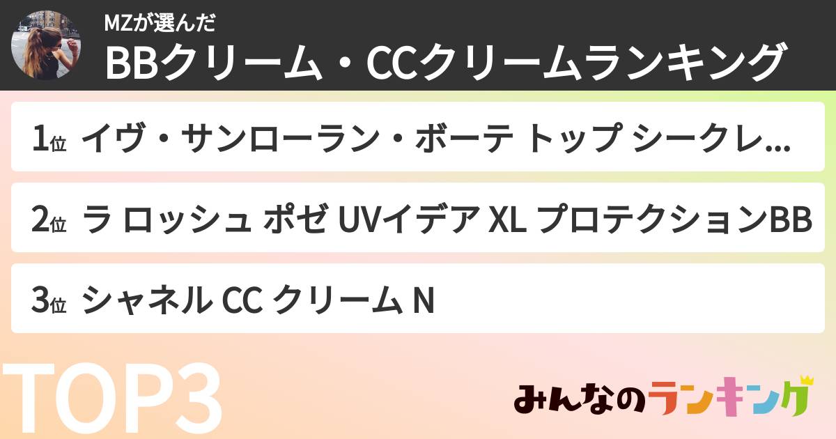 MZさんの「BBクリーム・CCクリームランキング」