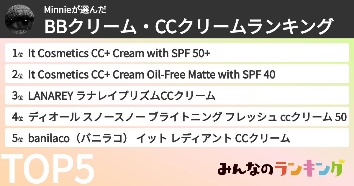 Minnieさんの「BBクリーム・CCクリームランキング」