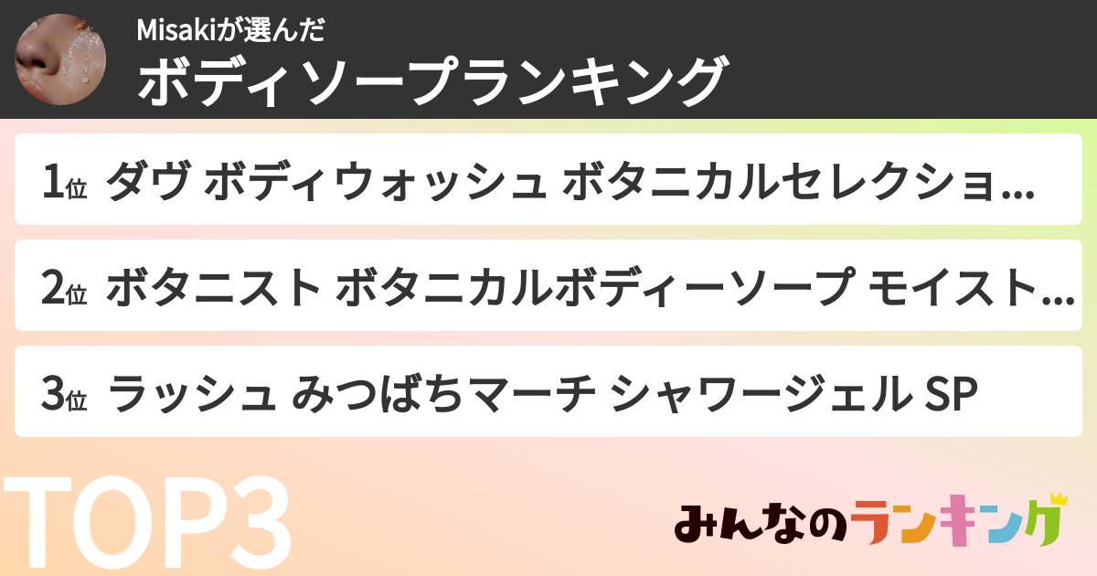 Misakiさんの「ボディソープランキング」