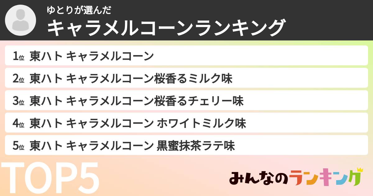 ゆとりさんの「キャラメルコーンランキング」