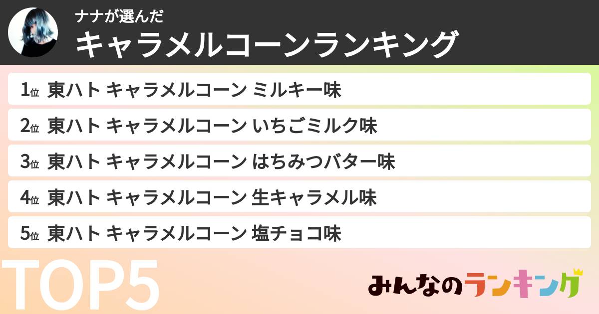 ナナさんの「キャラメルコーンランキング」