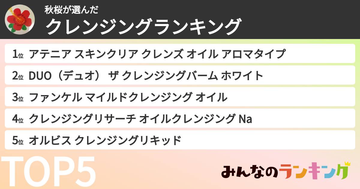 秋桜さんの「クレンジングランキング」