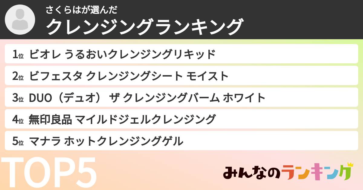 さくらはさんの「クレンジングランキング」