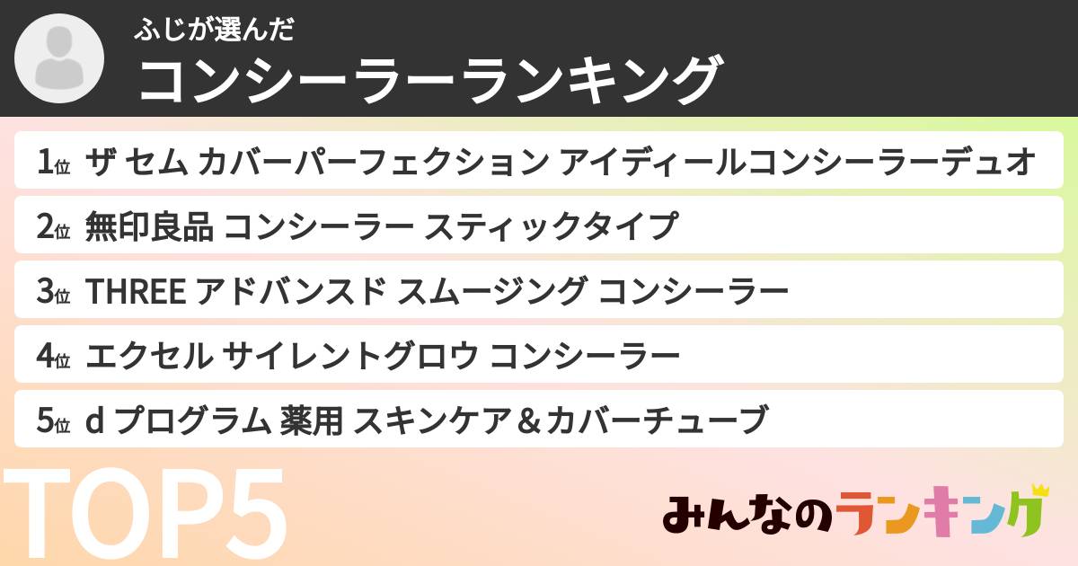 ふじさんの「コンシーラーランキング」