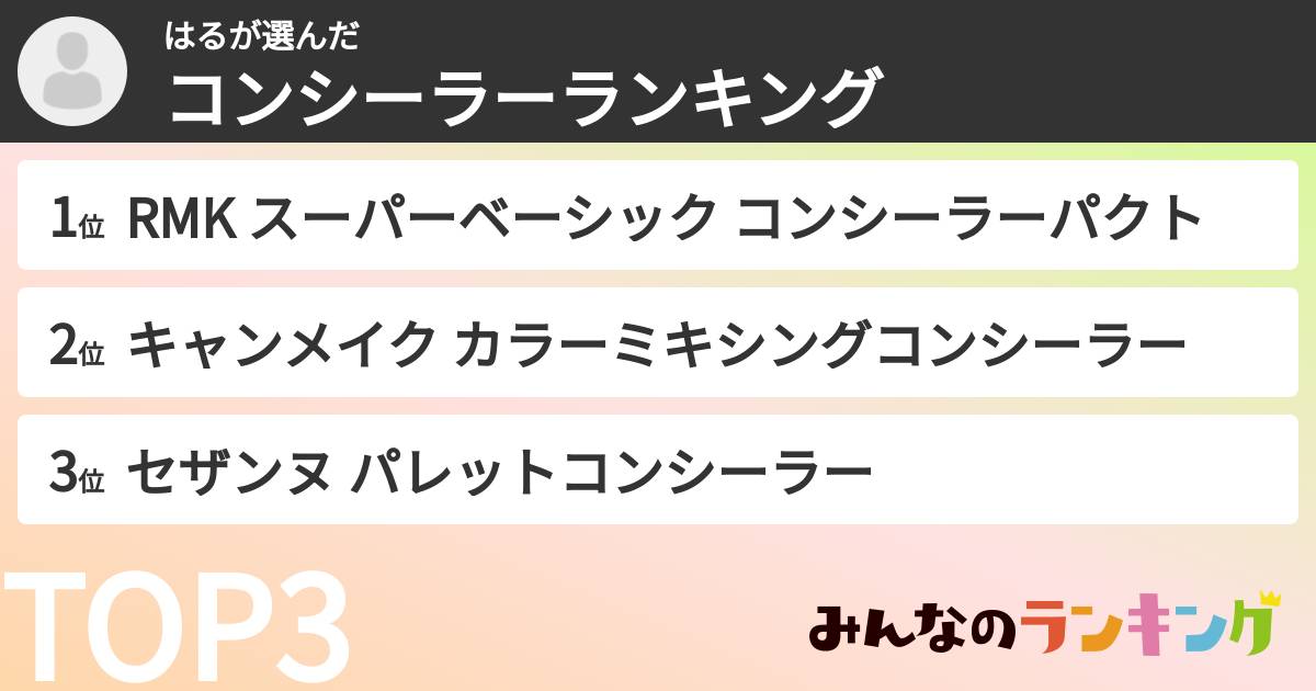 はるさんの「コンシーラーランキング」