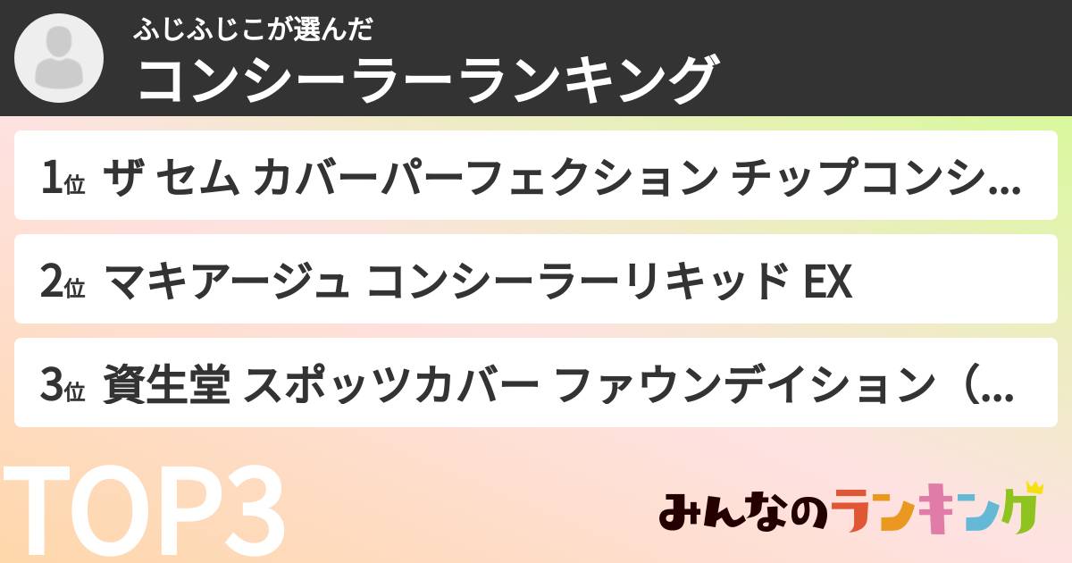 ふじふじこさんの「コンシーラーランキング」