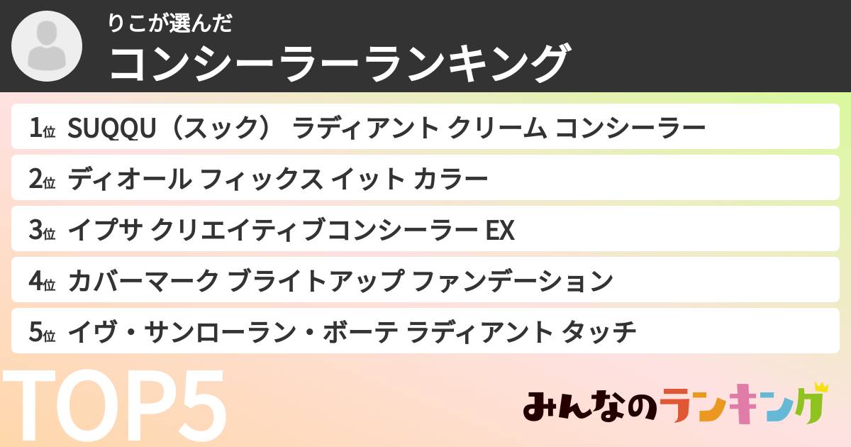 りこさんの「コンシーラーランキング」