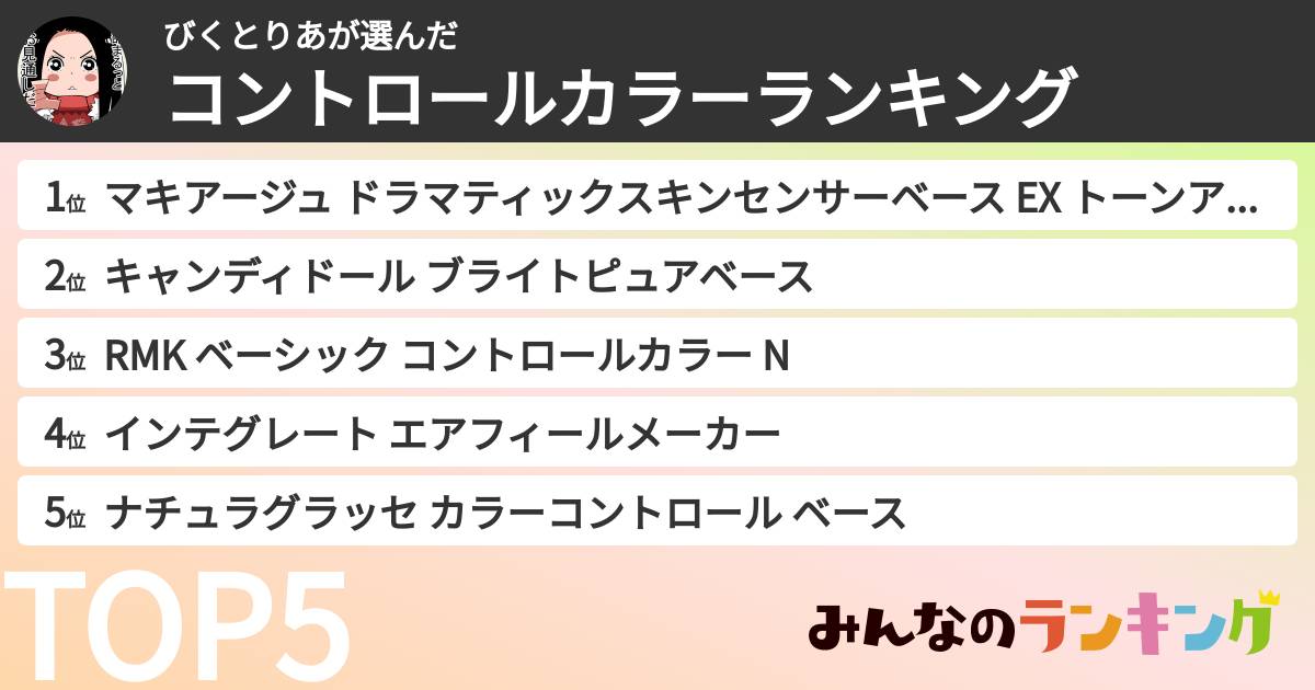 びくとりあさんの「コントロールカラーランキング」
