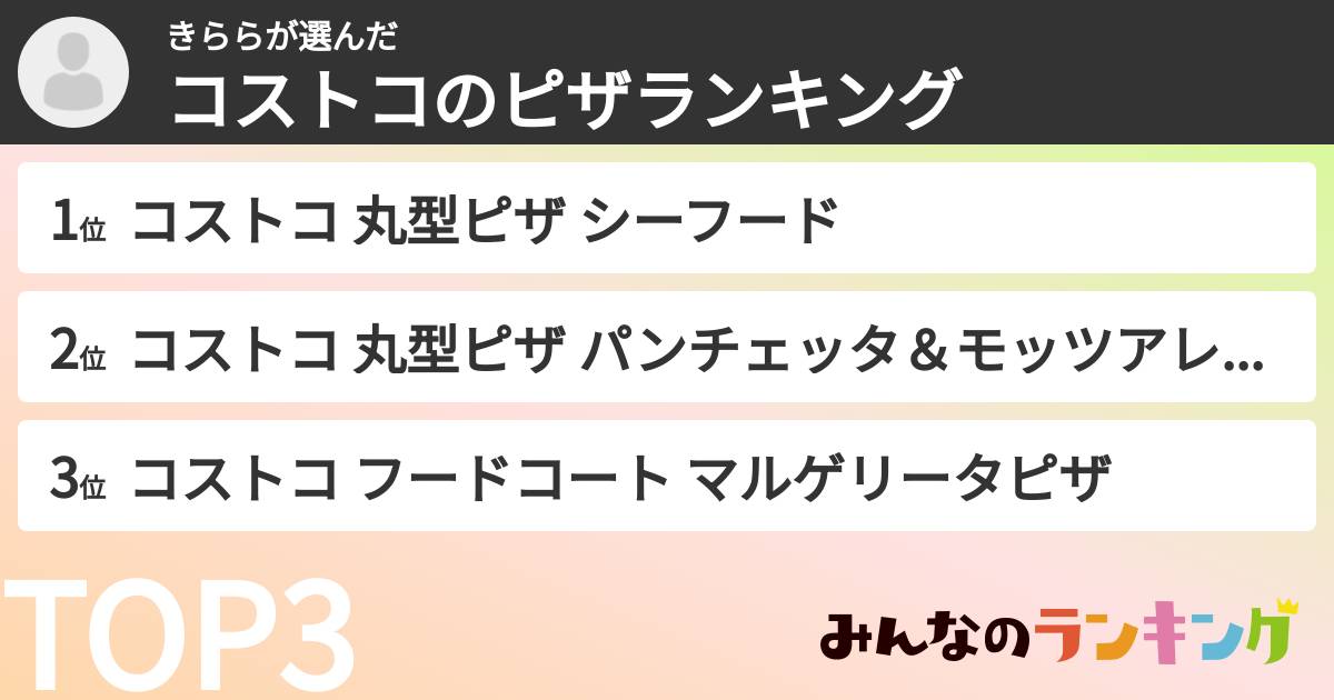 きららさんの「コストコのピザランキング」