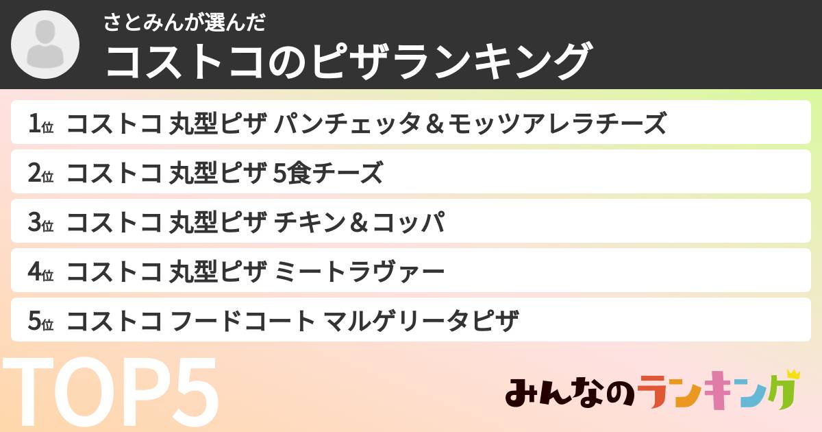 さとみんさんの「コストコのピザランキング」
