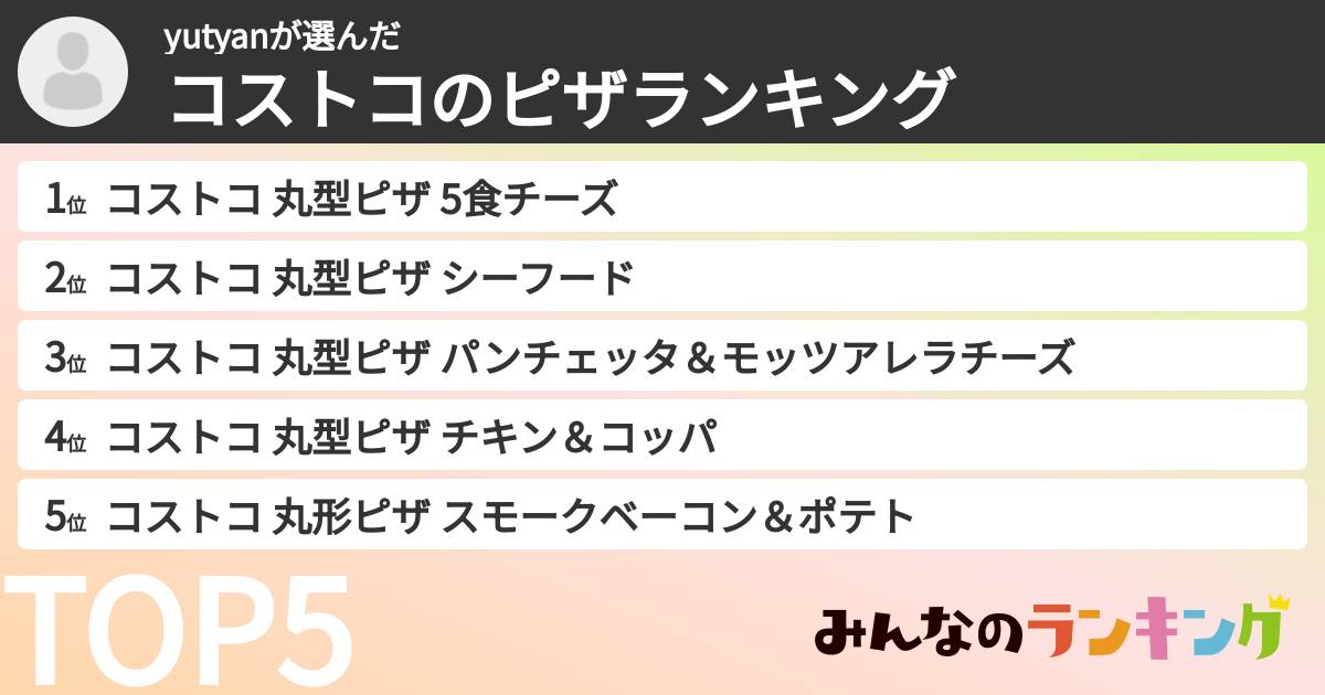 yutyanさんの「コストコのピザランキング」