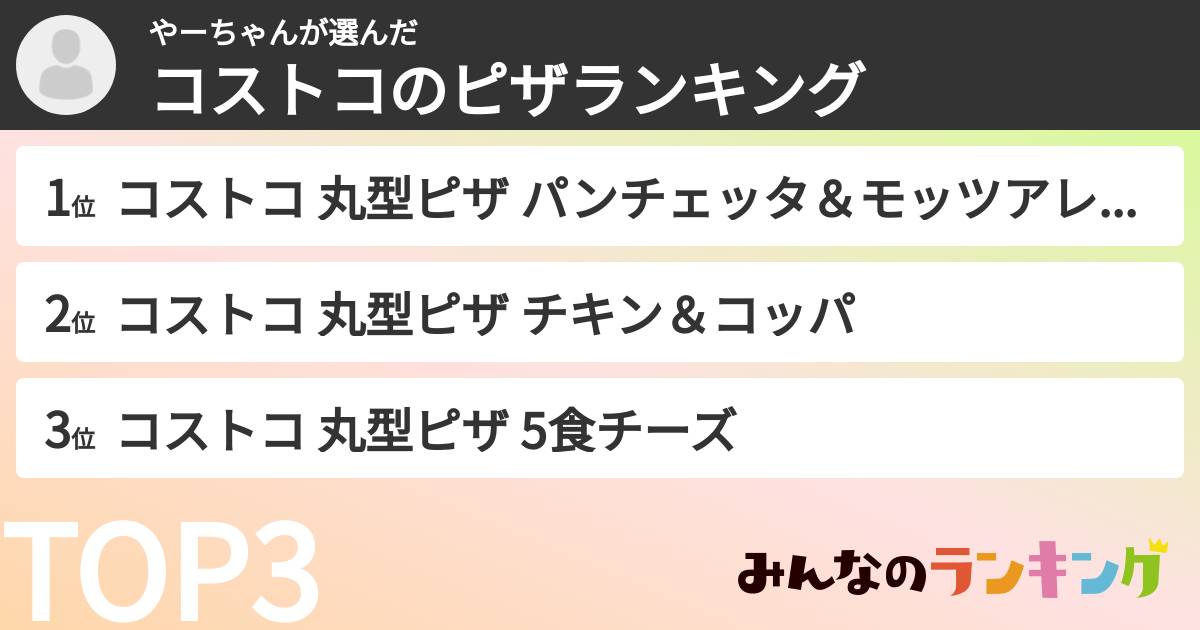 やーちゃんさんの「コストコのピザランキング」