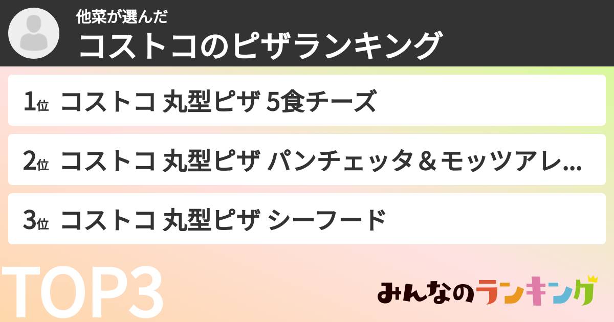 他菜さんの「コストコのピザランキング」