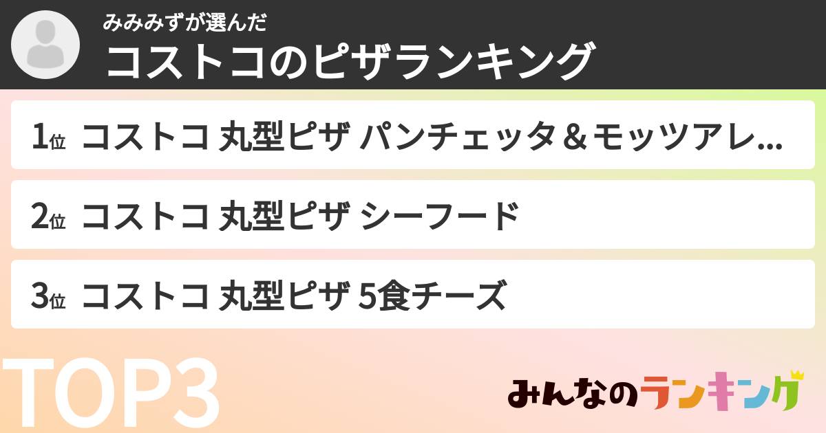 みみみずさんの「コストコのピザランキング」