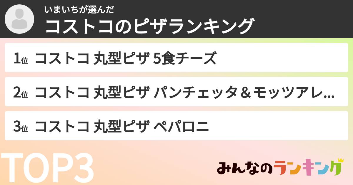 いまいちさんの「コストコのピザランキング」