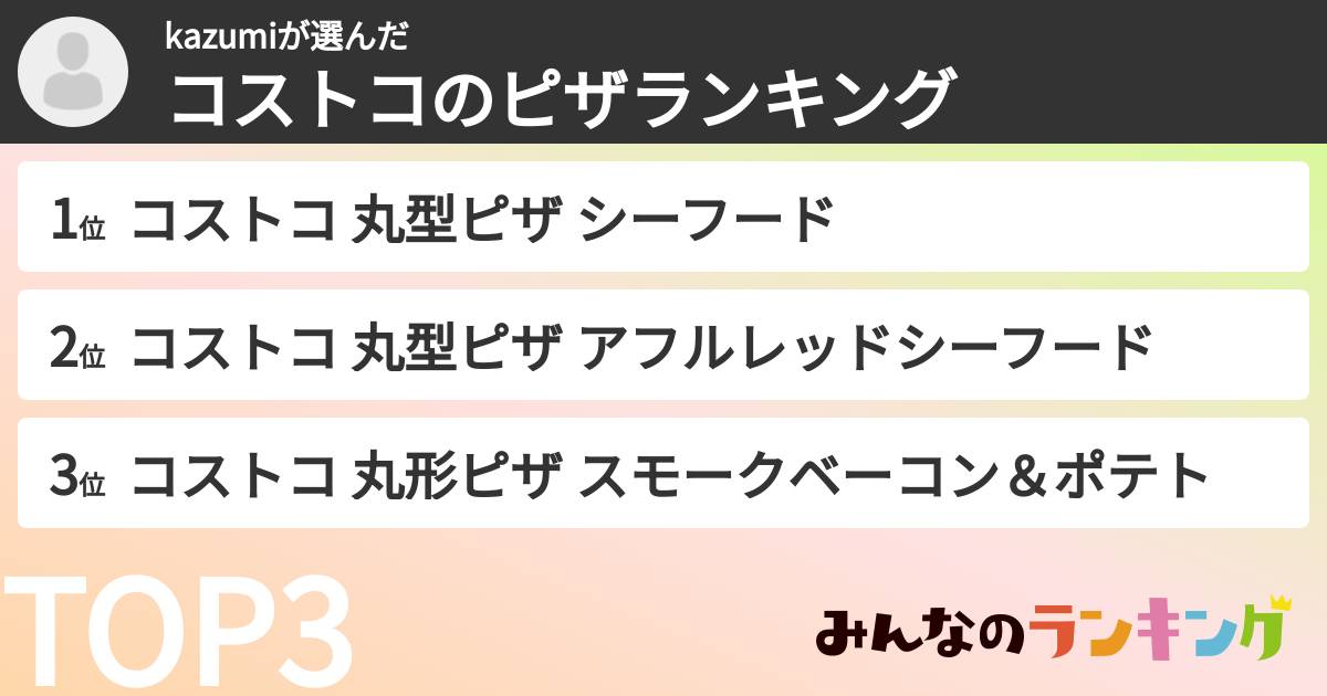kazumiさんの「コストコのピザランキング」
