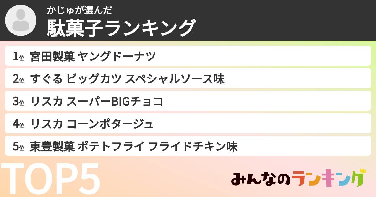 かじゅさんの「駄菓子ランキング」