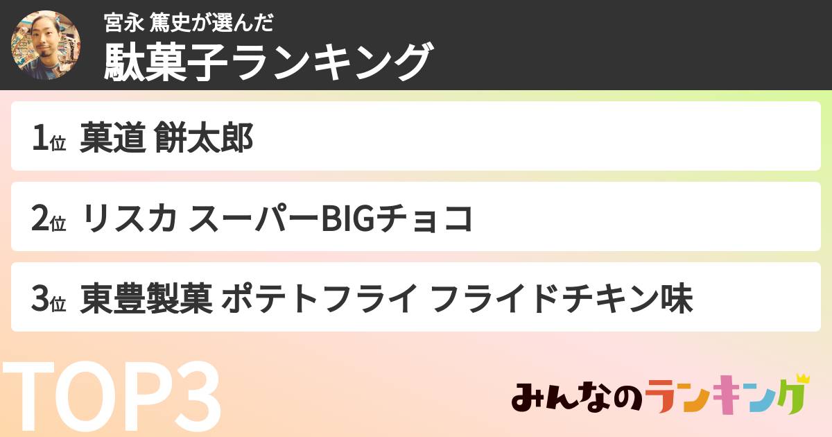 宮永 篤史さんの「駄菓子ランキング」
