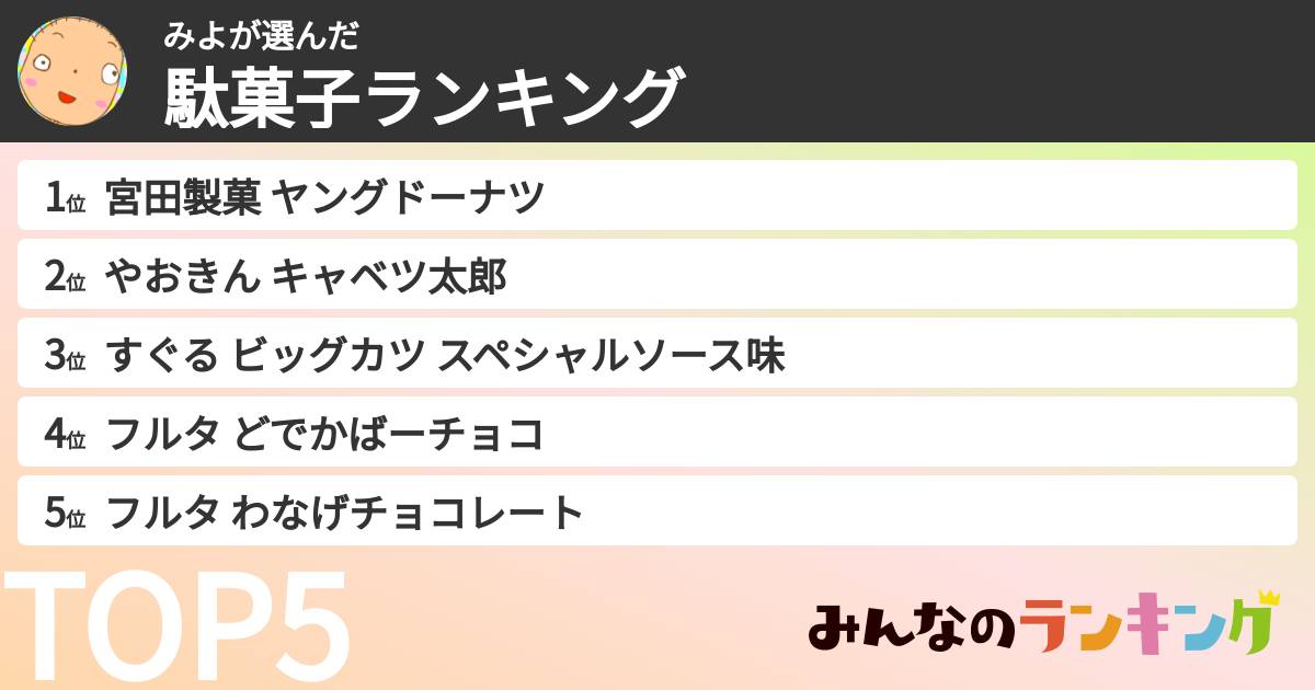 みよさんの「駄菓子ランキング」