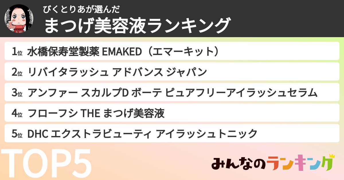びくとりあさんの「まつげ美容液ランキング」