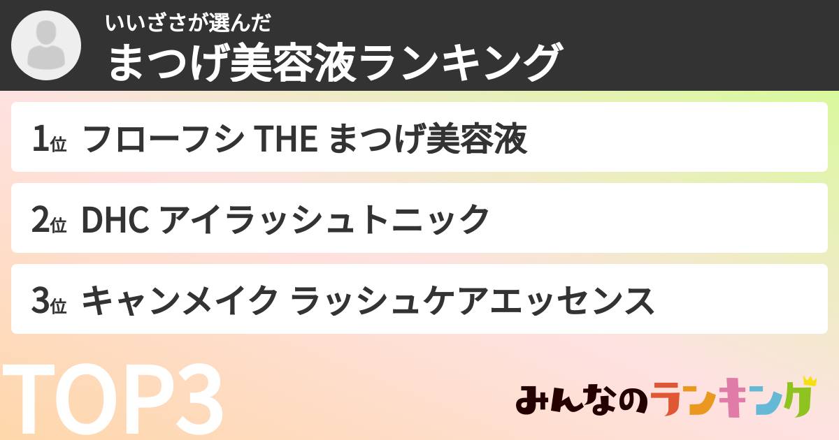 いいざささんの「まつげ美容液ランキング」