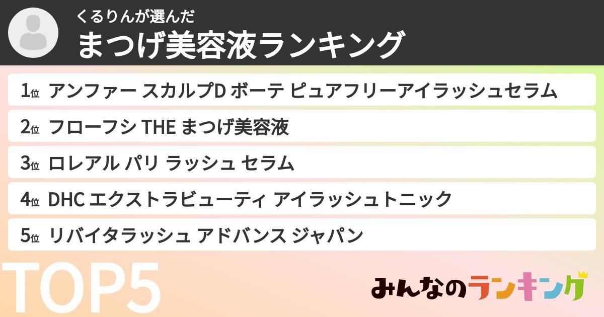 くるりんさんの「まつげ美容液ランキング」