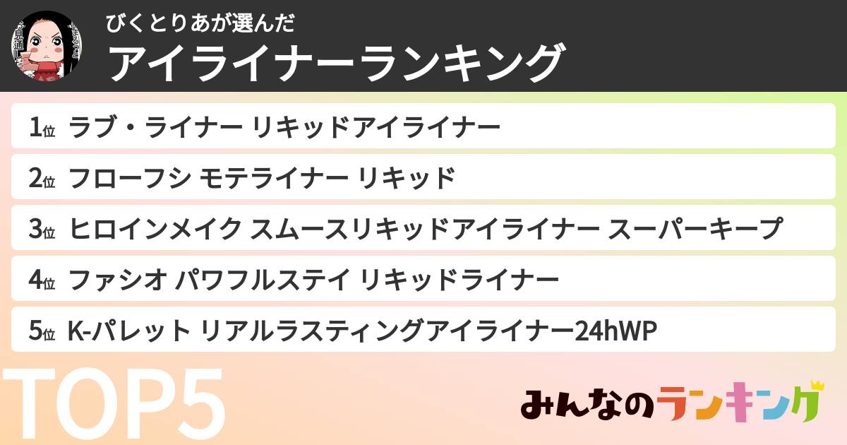 びくとりあさんの「アイライナーランキング」