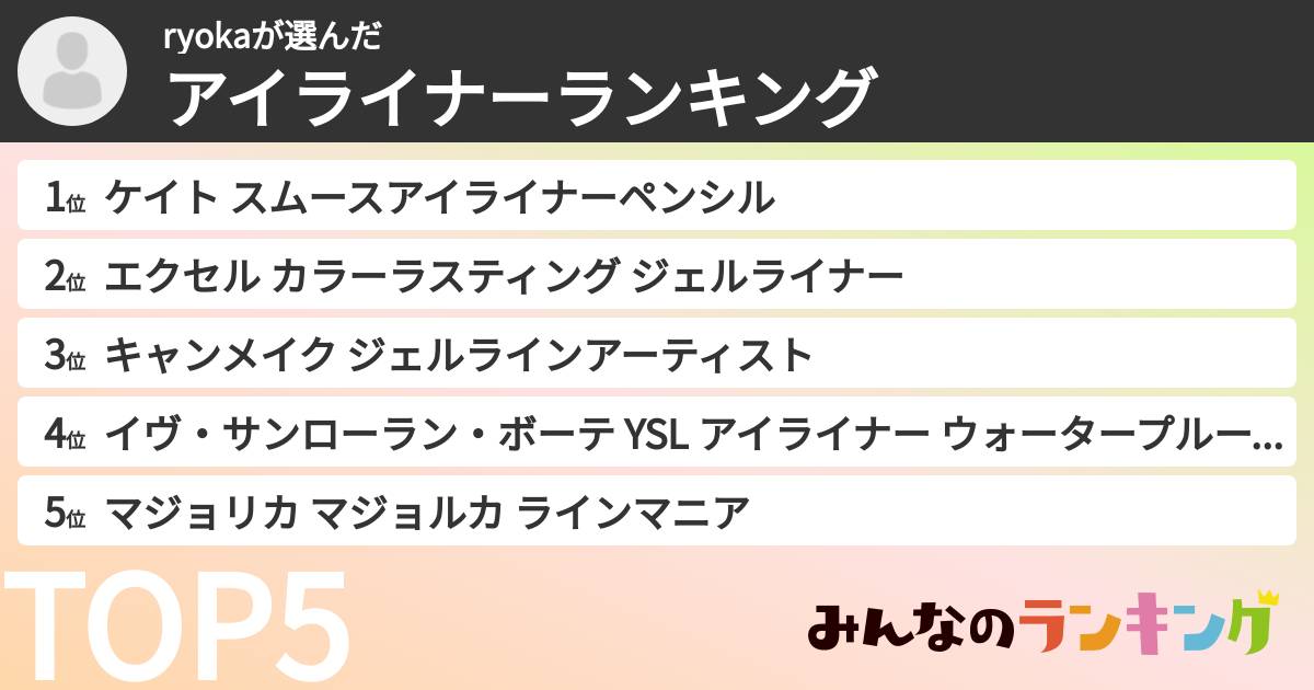 ryokaさんの「アイライナーランキング」