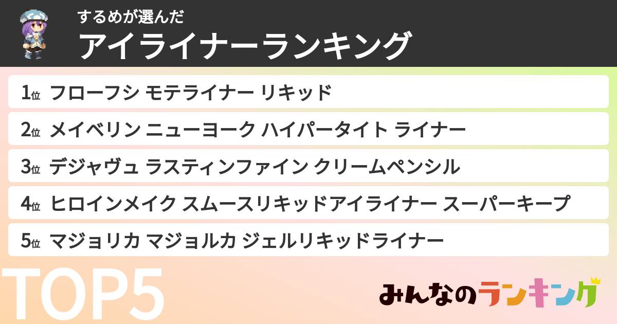 するめさんの「アイライナーランキング」