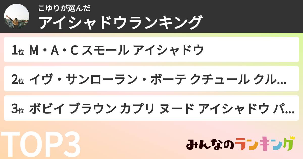 こゆりさんの「アイシャドウランキング」