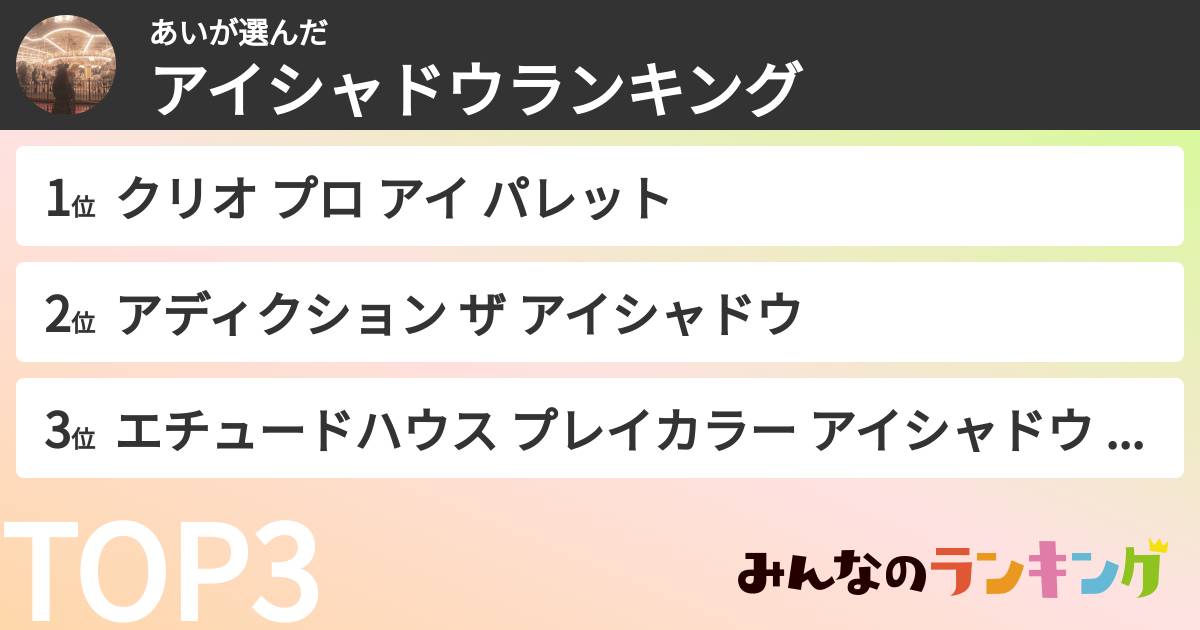 あいさんの「アイシャドウランキング」