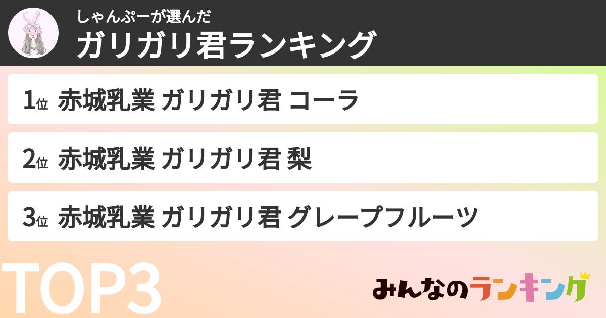 しゃんぷーさんの「ガリガリ君ランキング」