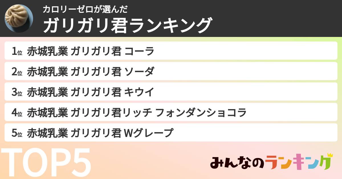 カロリーゼロさんの「ガリガリ君ランキング」