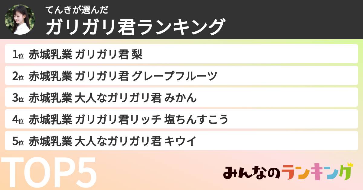 てんきさんの「ガリガリ君ランキング」