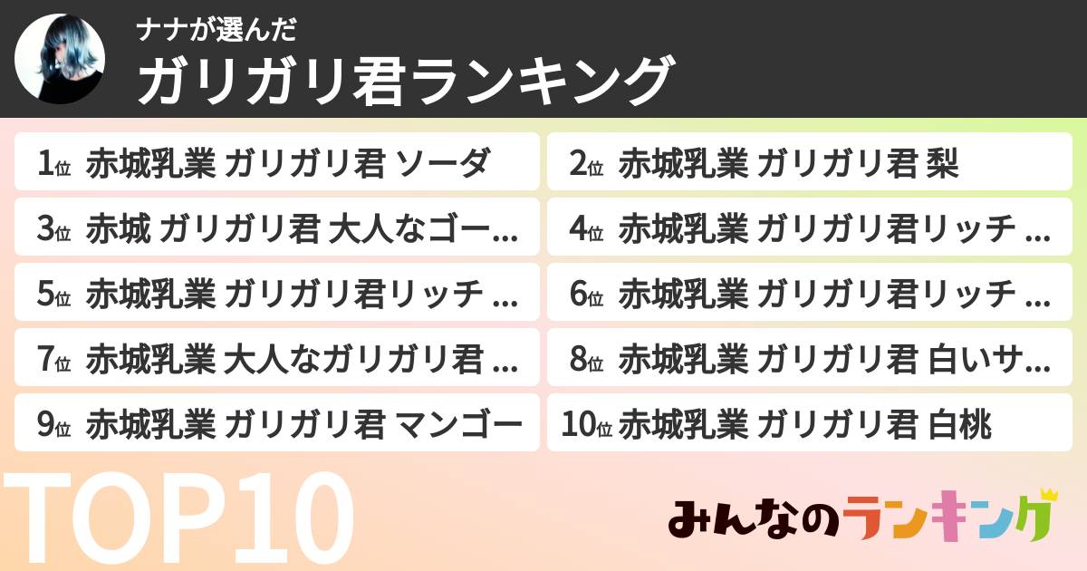 ナナさんの「ガリガリ君ランキング」