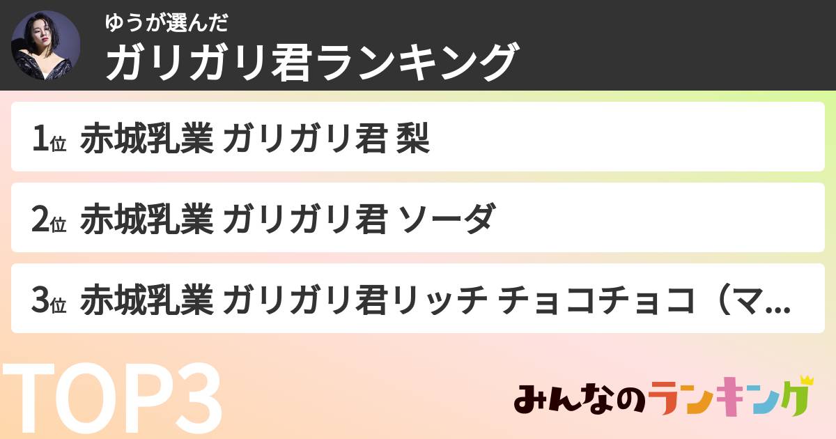 ゆうさんの「ガリガリ君ランキング」
