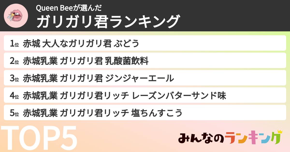 Queen Beeさんの「ガリガリ君ランキング」