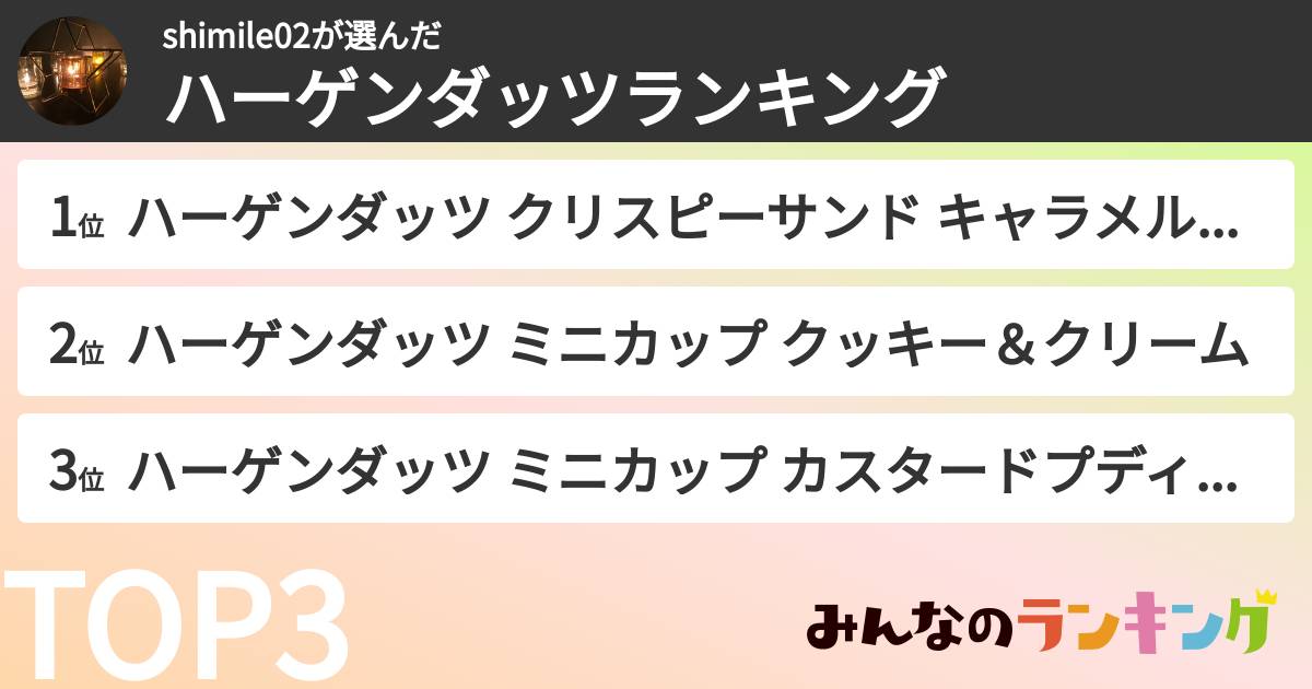 shimile02さんの「ハーゲンダッツランキング」