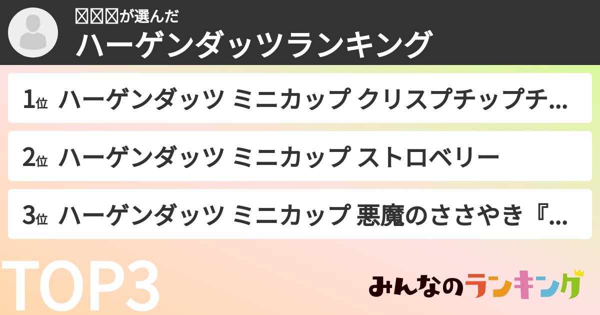 𝐌𝐢𝐨さんの「ハーゲンダッツランキング」