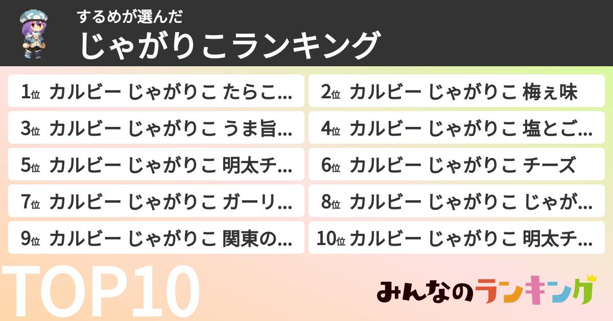 するめさんの「じゃがりこランキング」