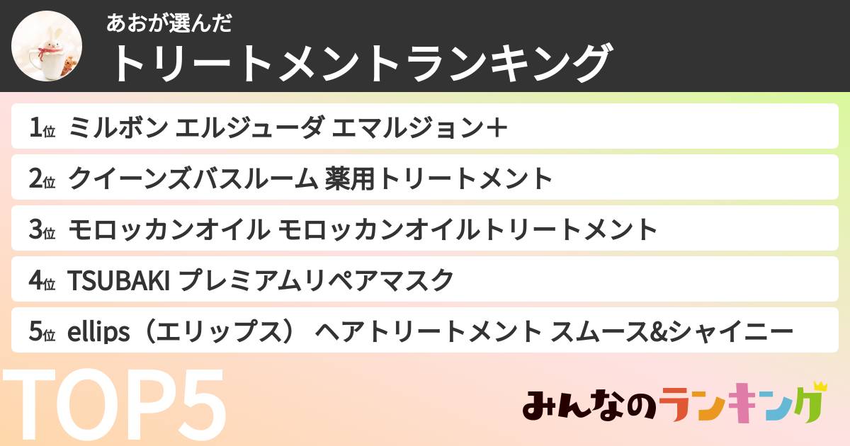 あおさんの「トリートメントランキング」