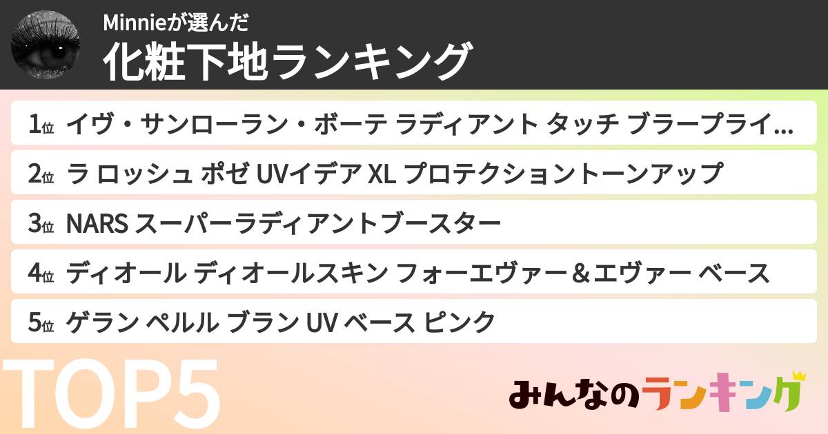 Minnieさんの「化粧下地ランキング」