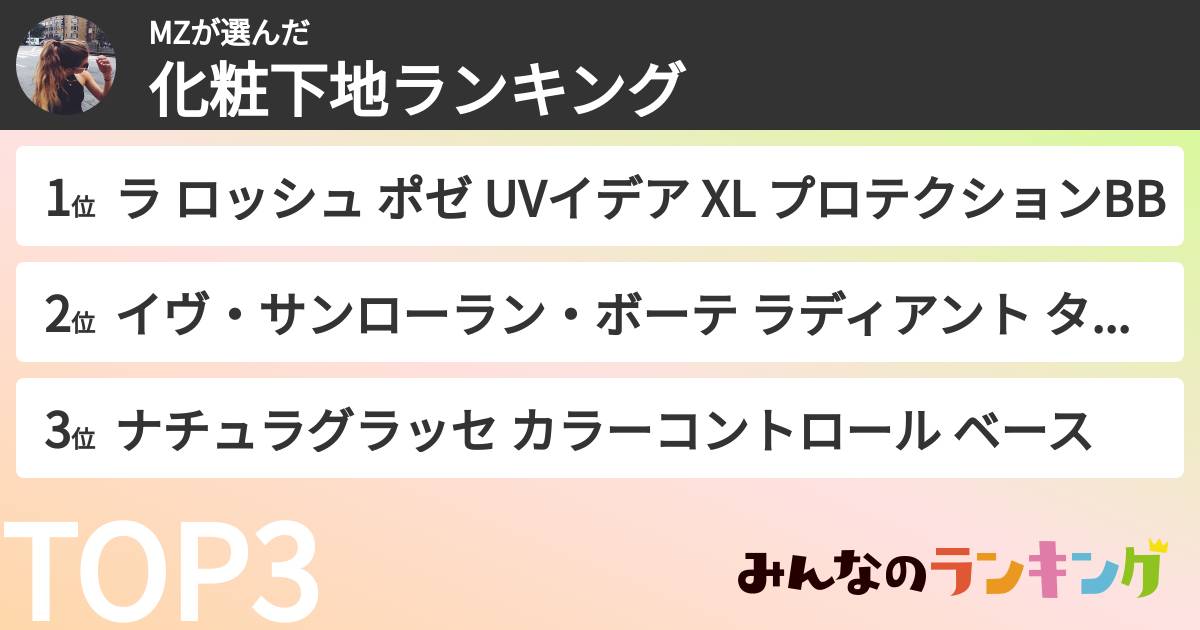 MZさんの「化粧下地ランキング」