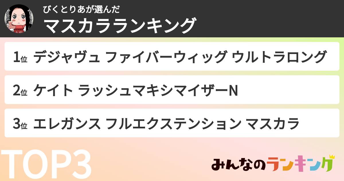 びくとりあさんの「マスカラランキング」