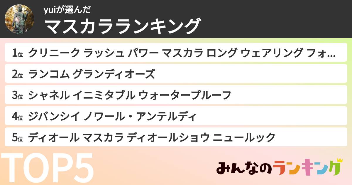 yuiさんの「マスカラランキング」