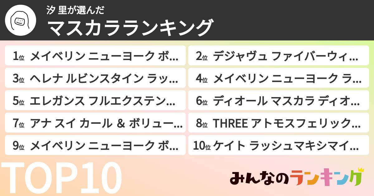 汐 里さんの「マスカラランキング」