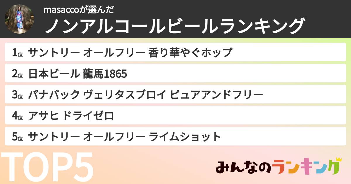 masaccoさんの「ノンアルコールビールランキング」