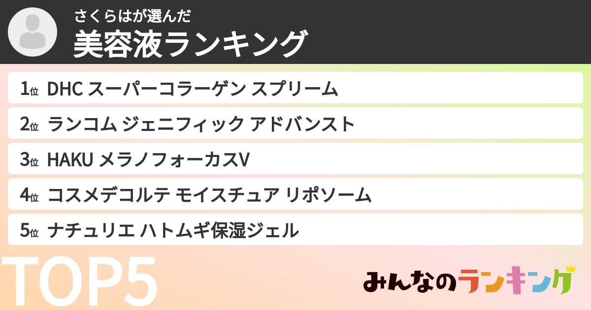 さくらはさんの「美容液ランキング」