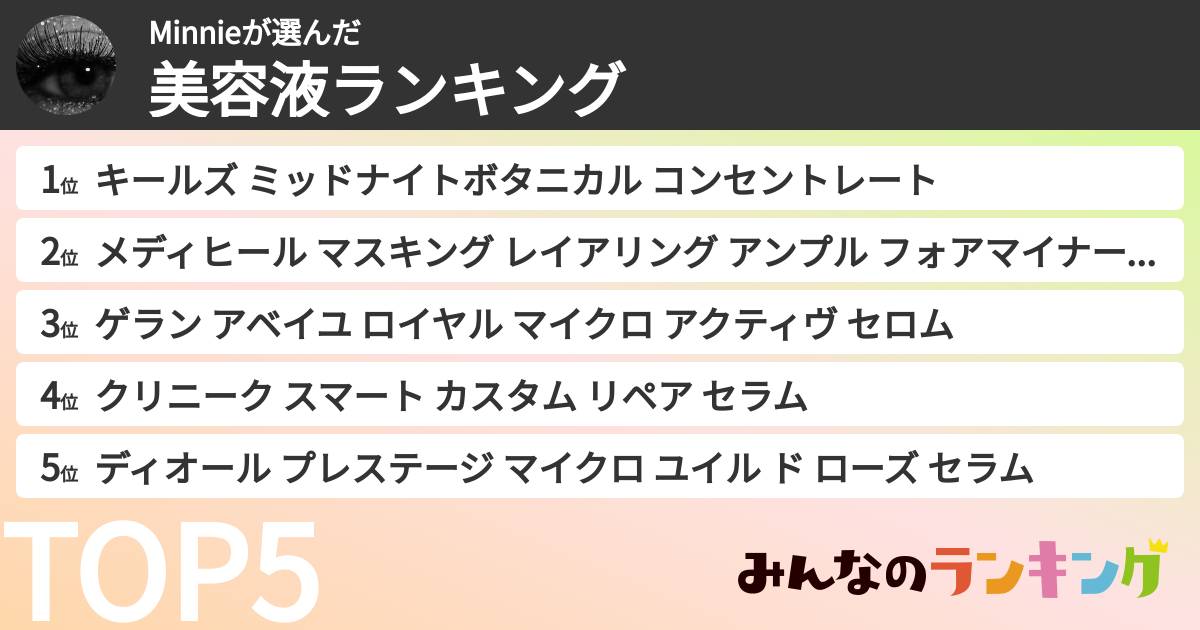 Minnieさんの「美容液ランキング」