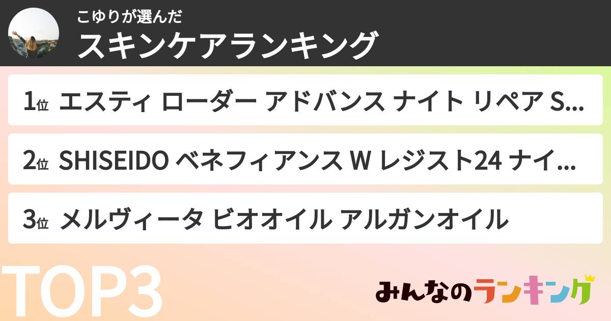 こゆりさんの「スキンケアランキング」